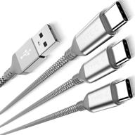 🔌 набор из трех usb-кабелей type c - 1,5 / 3,3 / 6,6 фута нейлоновый зарядный шнур для samsung galaxy fold note 9 8 s10 s9 s8 s10e 10 10e plus s20 ultra 20 s21 21 a71 lg v50 g8 g7 g9 thinq google pixel 4 3 3a 4a xl. логотип