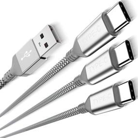 img 4 attached to 🔌 Набор из трех USB-кабелей Type C - 1,5 / 3,3 / 6,6 фута Нейлоновый зарядный шнур для Samsung Galaxy Fold Note 9 8 S10 S9 S8 S10E 10 10E Plus S20 Ultra 20 S21 21 A71 LG V50 G8 G7 G9 Thinq Google Pixel 4 3 3a 4a XL.