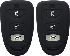 img 2 attached to 🔑 Set of 2 Silicone Key Fob Case Covers - Black, 3 Buttons, Suitable for Kia Hyundai