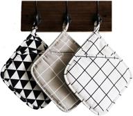 baker boutique cotton pot holders, jar opener coasters, and spoon rest set of 3 - non-slip, flexible, durable hot pads logo