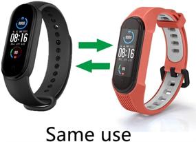 img 2 attached to 📱 Yuuol Soft Silicone Wristbands, Sport Adjustable Replacement Bands for Xiaomi Mi Band 6/Xiaomi Mi Band 5/Amazfit Band 5 - Compatible Wrist Strap for Women and Men