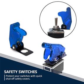 img 2 attached to 💙 MGI SpeedWare Safety Flip Covers: 5-Pack for Bat-Handle Toggle Switch in Blue