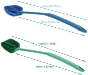 img 2 attached to FOONEA Aquarium Double Sided Sponge Cleaning Brush: 2-Pack Scrubber Set with Blue and Green Brushes