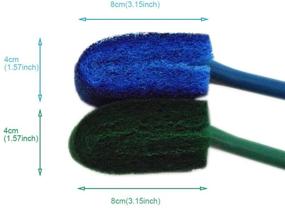 img 3 attached to FOONEA Aquarium Double Sided Sponge Cleaning Brush: 2-Pack Scrubber Set with Blue and Green Brushes