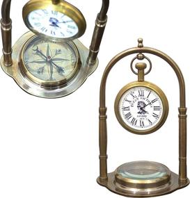 img 4 attached to Vintage Royal Marine Clocks Nautical Compass for 🧭 Office Table Décor - Authentic Collectibles with Antique Royal Charm