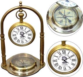 img 2 attached to Vintage Royal Marine Clocks Nautical Compass for 🧭 Office Table Décor - Authentic Collectibles with Antique Royal Charm