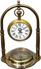 img 1 attached to Vintage Royal Marine Clocks Nautical Compass for 🧭 Office Table Décor - Authentic Collectibles with Antique Royal Charm