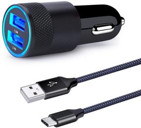 img 4 attached to 🚗 Fast Charge USB Type C Car Charger with 6ft Cable - Compatible with Samsung Galaxy S21/S20/S10+, LG G8/G7, Google Pixel and More!