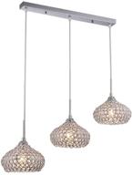 💡 modern dining room crystal chandelier pendant lighting - dinggu chrome finish, 3 lights logo