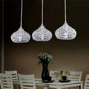 img 3 attached to 💡 Modern Dining Room Crystal Chandelier Pendant Lighting - DINGGU Chrome Finish, 3 Lights