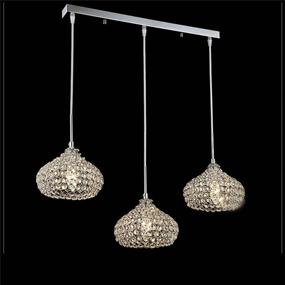 img 1 attached to 💡 Modern Dining Room Crystal Chandelier Pendant Lighting - DINGGU Chrome Finish, 3 Lights