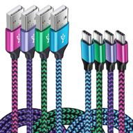 🔌 4-pack быстрая зарядка для телефонов usb c с кабелями зарядки type a to type c длиной 3ft и 6ft для samsung galaxy s21/s21 plus/s21 note 20 ultra/10, a42/a51/a52/a71, s10, a01/a11/a21/a31, ipad air 4. логотип