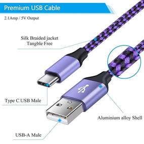 img 2 attached to 🔌 4-Pack Быстрая зарядка для телефонов USB C с кабелями зарядки Type A to Type C длиной 3ft и 6ft для Samsung Galaxy S21/S21 Plus/S21 Note 20 Ultra/10, A42/A51/A52/A71, S10, A01/A11/A21/A31, iPad Air 4.