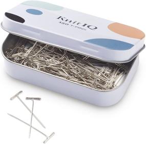 img 4 attached to 🧷 KnitIQ Strong Stainless Steel T-Pins for Blocking, Knitting & Sewing - 150 Units, 1.5 Inch - Pin Needles in Hinged Reusable Tin (Classic Design)