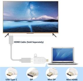 img 3 attached to Универсальный набор кольцевых адаптеров HDMI с противопожарным защитным кольцом - офисный видеоконвертер | Адаптеры 4K USB C, DisplayPort, Mini DP, Mini HDMI к HDMI | Включено защитное противоугонное кольцо