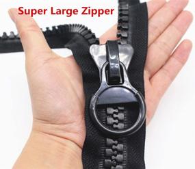 img 3 attached to YaHoGa #20 Super Large Black Heavy Duty Plastic Zipper by The Yard - Bulk 5 Yards + 5pcs Sliders for DIY Sewing, Tailor Crafts, Bags, Tents, Boat Covers, and Canvas (Black 5 Yards)