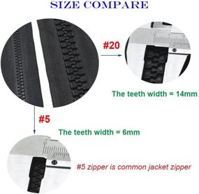 img 1 attached to YaHoGa #20 Super Large Black Heavy Duty Plastic Zipper by The Yard - Bulk 5 Yards + 5pcs Sliders for DIY Sewing, Tailor Crafts, Bags, Tents, Boat Covers, and Canvas (Black 5 Yards)