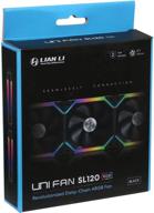 🌈 lian li uni fan sl120 single pack black: argb 120mm led pwm daisy-chain (no controller included) - 12uf1b logo