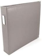 we r memory keepers classic leather 12x12-inch charcoal 3-ring binder album logo