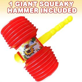 img 3 attached to 🔨 ArtCreativity Jumbo 14 Inch Squeaky Hammer Toy for Kids - Giant Squeaking Pounding Hammer for Clown, Carnival, Circus Themed Birthday Parties - Ideal Gift for Boys and Girls, Ages 3+