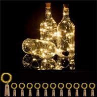 bottle lights 12 pack: battery-powered fairy string lights for wine bottles - diy jar lighting for party, wedding, christmas decor (warm white) логотип