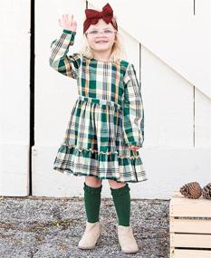 img 2 attached to 👗 RuffleButts Flowy Tiered Button Back Dress for Baby/Toddler Girls: Chic and adorable style for your little one!