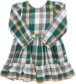 img 4 attached to 👗 RuffleButts Flowy Tiered Button Back Dress for Baby/Toddler Girls: Chic and adorable style for your little one!