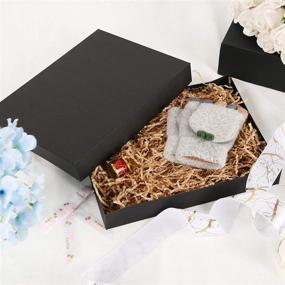 img 2 attached to JINMING 12 Clothing Gift Boxes with 🎁 Lids 11x8.5x1.5 Inches - Black Shirt Gift Boxes