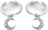 crescent earrings sterling crystal cartilage logo