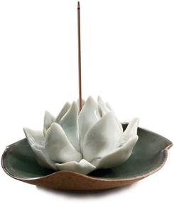 img 3 attached to Handmade Ceramic Lotus Incense Holder: Elegant Home Decoration for Stick Incense