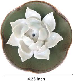 img 1 attached to Handmade Ceramic Lotus Incense Holder: Elegant Home Decoration for Stick Incense