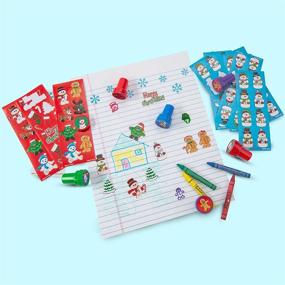 img 3 attached to 🎅 FAVONIR Christmas Party Favor Stuffers 84 Pcs Goody Bag Assortment - Bendable Characters, Self-Ink Stampers, Crayons, Colorful Holiday Theme Sticker Assortment - Kids Activity Toys and Fun Reward Prizes