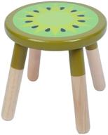🍋 ruyu 9 inch kids solid hard wood fruit chair - hand-painted lemon furniture stool for kids, children, boys, girls (kiwi) - crafted assembled four-legged stool for bedroom or playroom logo
