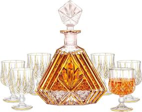 img 4 attached to 🥃 Enhance Your Barware Collection with SALADAYS 7 Piece Whiskey Decanter Triangular