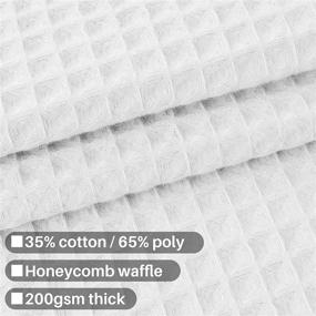 img 3 attached to 🛁 Honeycomb Waffle Weave Cotton Blend Shower Curtain, Soft & Hotel Spa, White, 72 x 72 inch: Barossa Design