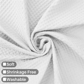 img 2 attached to 🛁 Honeycomb Waffle Weave Cotton Blend Shower Curtain, Soft & Hotel Spa, White, 72 x 72 inch: Barossa Design