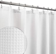 🛁 honeycomb waffle weave cotton blend shower curtain, soft & hotel spa, white, 72 x 72 inch: barossa design logo