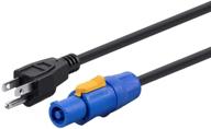 ⚡️ monoprice nema 5-15p to powercon connector - 3ft, 16 awg - stage right series: sjt-rated jacket for stage equipment power connection logo