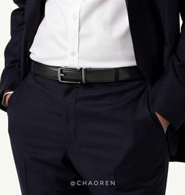img 3 attached to 👔 CHAOREN Leather Ratchet Belt: Comfortable Adjustable Men's Accessories for Premium Style