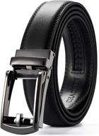 👔 chaoren leather ratchet belt: comfortable adjustable men's accessories for premium style logo