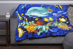 img 1 attached to 🐬 Dolphin Reef Super Soft Plush Fleece Throw Blanket