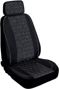img 4 attached to 🚗 Enhance Your Ride with Pilot Automotive SWR-0111 Swarovski Wavy Stitch Seat Cover in Black