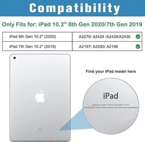 img 3 attached to 🔤 Чехол-клавиатура для iPad 8th Gen 10.2 дюйма 2020 с подсветкой клавиатуры, 360° вращающийся и тонкий дизайн - умный жесткий чехол и беспроводная клавиатура для iPad 8 7th Gen