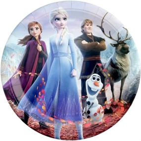 img 3 attached to Frozen Themed Party Supplies Bundle: 20 Plates, 20 Napkins, and 1 Tablecover Kit - Perfect for Birthday Parties!