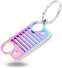 img 4 attached to 🌈 Vibrant Rainbow HUSUKU Stainless Steel Keychain: Perfect Gift for Car Enthusiasts (16 Styles Available)