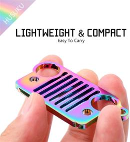 img 3 attached to 🌈 Vibrant Rainbow HUSUKU Stainless Steel Keychain: Perfect Gift for Car Enthusiasts (16 Styles Available)