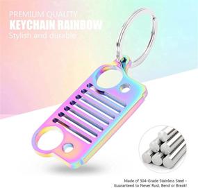 img 2 attached to 🌈 Vibrant Rainbow HUSUKU Stainless Steel Keychain: Perfect Gift for Car Enthusiasts (16 Styles Available)