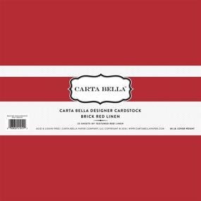 img 1 attached to Carta Bella Paper Company CBDC401 Brick Red Linen Cardstock, 80 lb: Premium Quality, Vibrant and Durable