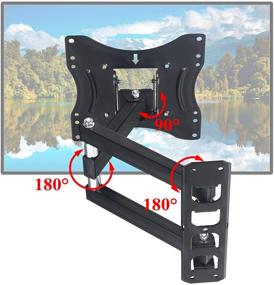 img 2 attached to 📺 Djustable TV Wall Mount by WEVZENEY: Swivel, Tilt, and Secure Bracket for 23-55 inch TVs (Max VESA 400x400, Up to 100lbs)