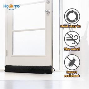 img 2 attached to Holikme 36-Inch Weighted Door Draft Stopper: Ultimate Heavy Duty Under Door Draft Blocker for Noise and Air Control, Energy Saving, Black